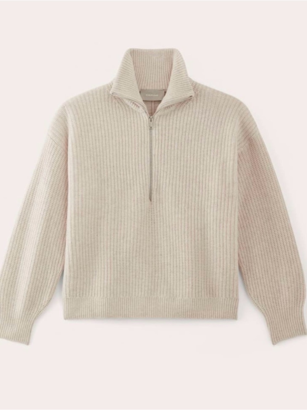 Everlane Cream Half-Zip Sweater in Luxe Merino, Women’s XS